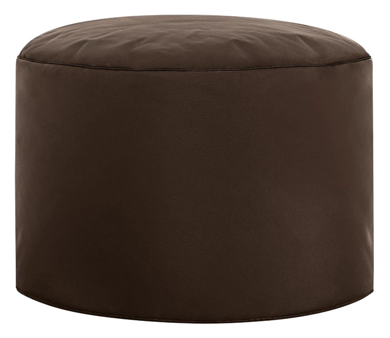 Gouchee Home Dotcom Brava Ottoman Pouf – Chocolate Water-Repellent Round Bean Bag Footstool with Polystyrene Beads, Made in Canada, Stylish & Lightweight for Living Room or Bedroom