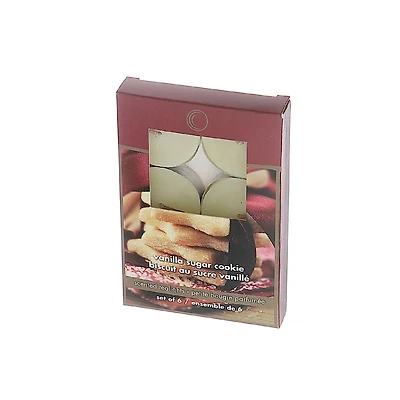 Bougies Chauffe-Plat Parfumées En Métal (Biscuit Au Sucre Vanillé) - Lot De 6