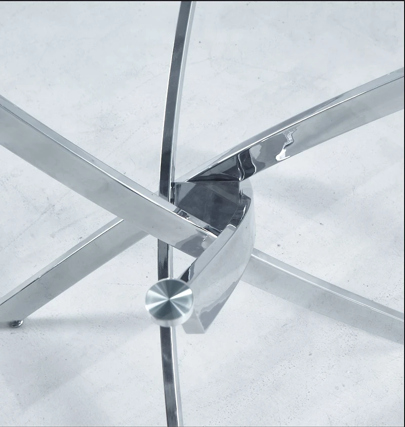 Heavenly Collection Star Dining Table, Tempered Glass Dining Table, Round Glass Dining Table, Dining Table, Cross Dining Table