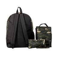 Jetstream 4pcs Full School Day Backpack set, Olive Green Camo