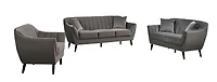 Topline Home Furnishings 3-piece Set: Sofa, Loveseat, & Chair, Charcoal Velvet