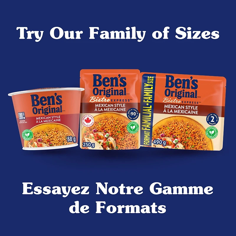 BEN'S ORIGINALMC Riz à la Mexicaine, Collation ou Accompagnement, au Micro-ondes en 3,5 Minutes, 68 g BEN MEXICAN SINGLE SERVE CUP 68g