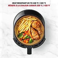 Starfrit Air Fryer Liners - 50 Count per pack - Disposable Parchment Paper Liners - Non-Stick - Oil Proof - Waterproof - 8” Round Shape - For 5-8 Qt Baskets, AIRFRYER PAPER