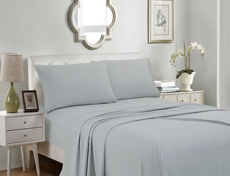 Ensemble de draps en microfibre solide 4 pièces