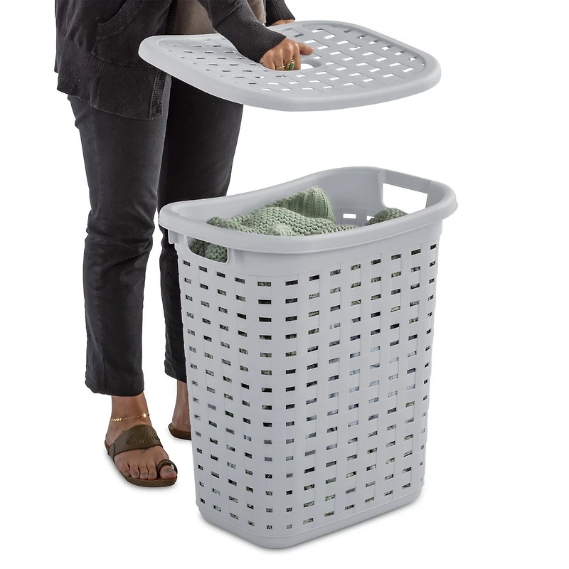 Sterilite Panier à Linge Tressé, gris