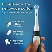 Brosse à dents électrique rechargeable Oral-B iO Série 2, vert forêt avec 1 brossette soins doux – Capteur automatique de pression pour protéger les gencives – 3 modes –