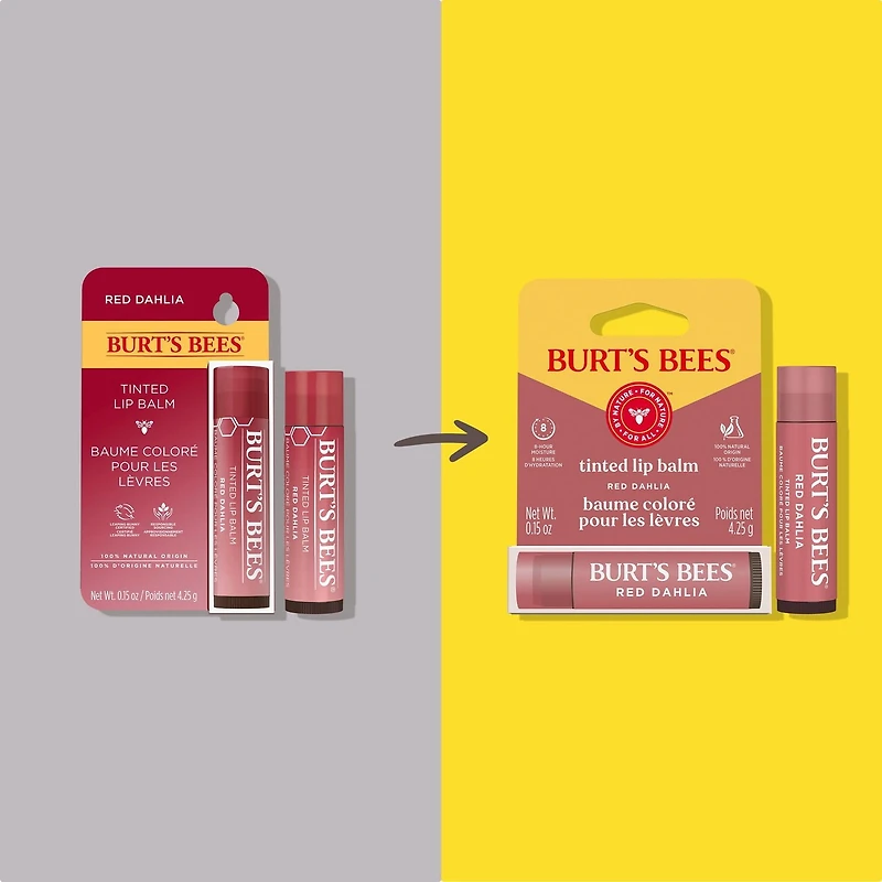 Burt's Bees 100% Natural Origin Moisturizing Tinted Lip Balm, Red Dahlia with Shea Butter, Tinted Lip Balm, Red Dahlia
