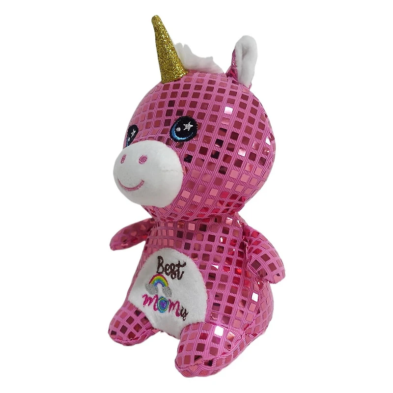 Way To Celebrate Mother's Day Plush Disco Fabric Unicon Pink,6.5inch Height,for 3 years and up