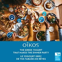 Oikos Greek Yogurt, Peach-Mango, Fruit on the Bottom, 0% M.F., 4 x 100 g