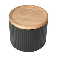 Anko Small Black Ribbed Canister, Small Canister