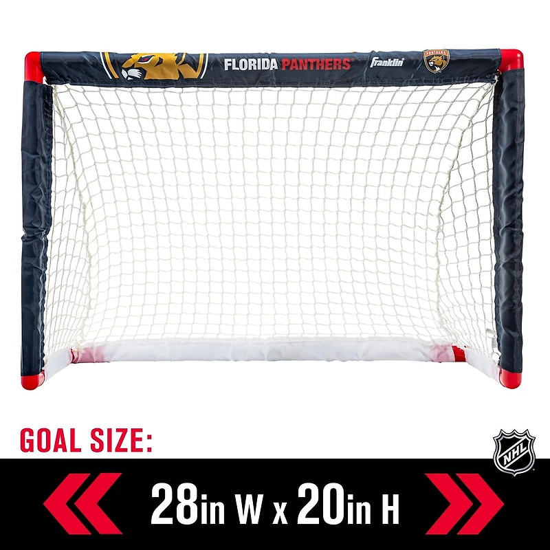 Franklin Sports NHL Panthers Mini Hockey Set - Kids Indoor Knee Hockey Goal, Ball, 2 Mini Hockey Stick Combo Set