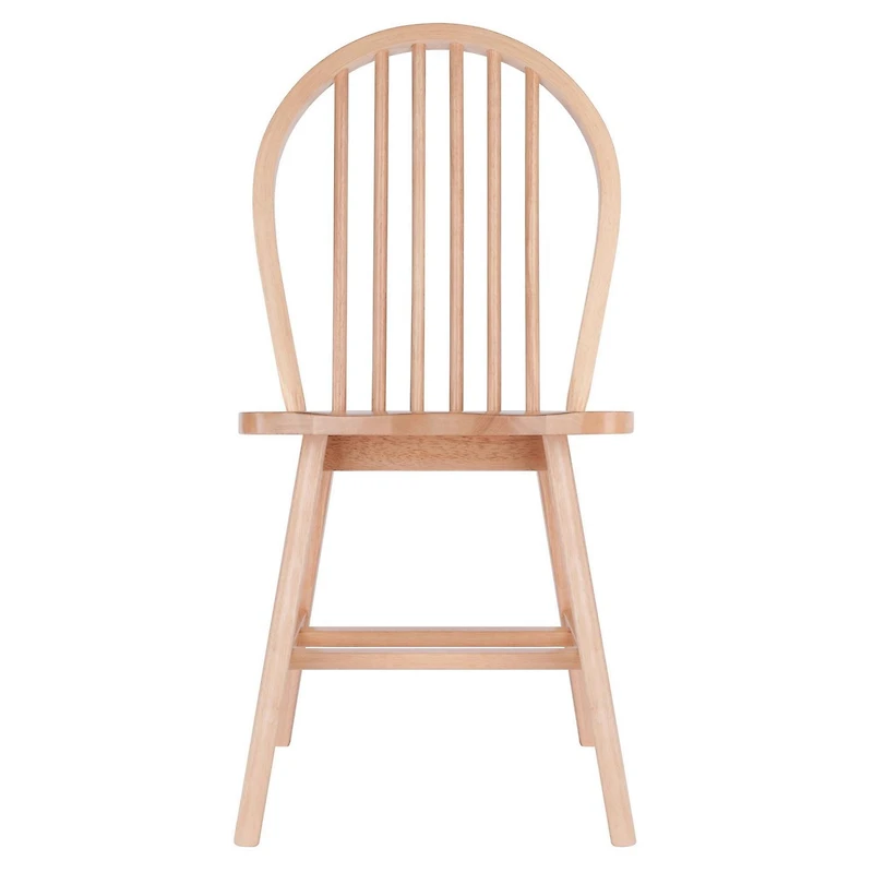 Windsor 2pc Chair Set Natural Finish