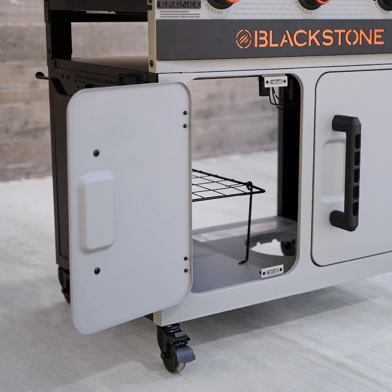 Blackstone Bronco 28" XL Outdoor Griddle, 3-Burner Flat Top Grill with Cabinet and Hood