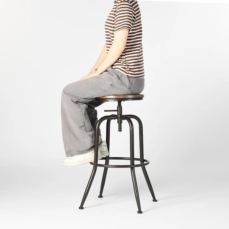 Homy Casa Set of 2 Pub Stools with Adjustable Height for Bar Tables and Home Kitchens