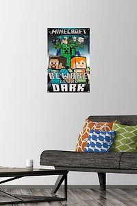 Minecraft - Beware Of The Dark Wall Poster with Magnetic Frame, 22.375" x 34"