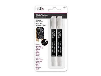 Craft Decor 2 Piece White Chalk Writer, 2 Piece Chalk Writer