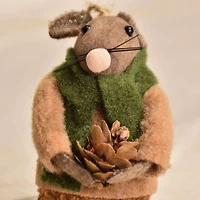Holiday Time Christmas Warm Wishes Felt Mouse Ornament, Brown, 1 Count