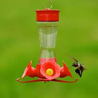 Perky-Pet Pinch Waist Glass Hummingbird Feeder, 8 oz wide mouth bottle