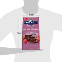GHIRARDELLI Dark Chocolate Raspberry Squares Bag, 151g, GHIRARDELLI BAG DARK RASPBERRY 151G