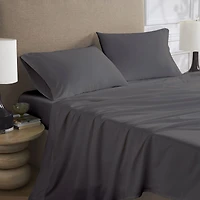 Drap plat en percale brossée 300 fils de Hometrends Taille : 1 place