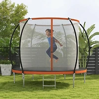 Soozier Trampoline d'extérieur de 8 pieds avec filet d'enceinte et échelle