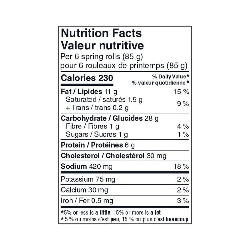 Rouleaux de printemps aux crevettes avec feuille de basilic Notre Excellence 450 g