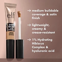 e.l.f. Cosmetics Soft Glam Satin Concealer, 20 Light Cool, 6.3 mL