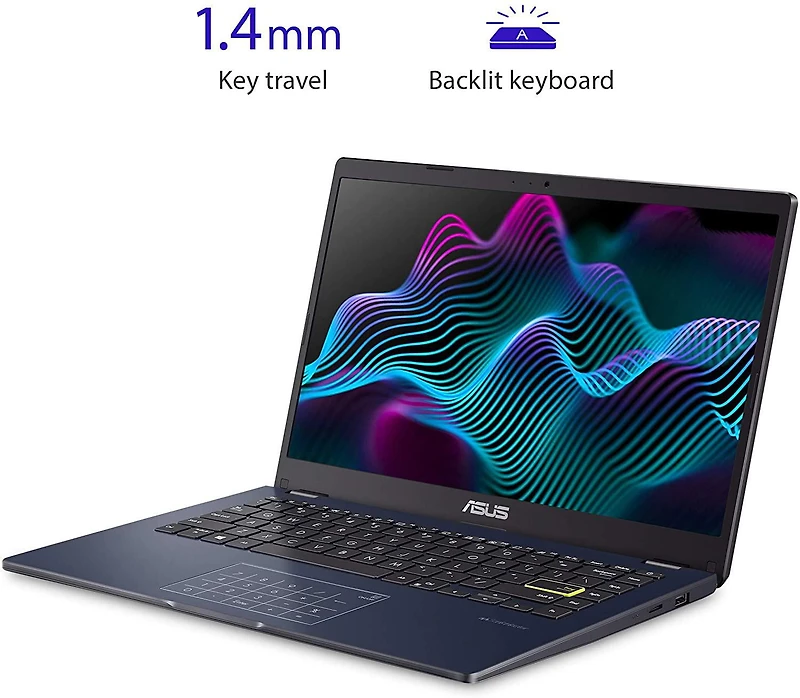 Ordinateur portable ultramince L410 ASUS, écran FHD de 14 pouces, Intel®Pentium® N5030, mémoire de 4 Go, disque de stockage de 128 Go, pavé numérique, Microsoft 365 pour un an, couleur noir étoilé