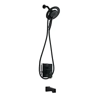Robinet de bain-douche noir à pression équilibrée/inverseur 3 voie carré akuaplus(MD), douche à main aimantée 3 réglages avec pommeau et bec de bain