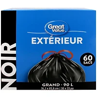 Sacs à ordures pour l'extérieur grand format Great Value 76,2 x 83,8 cm