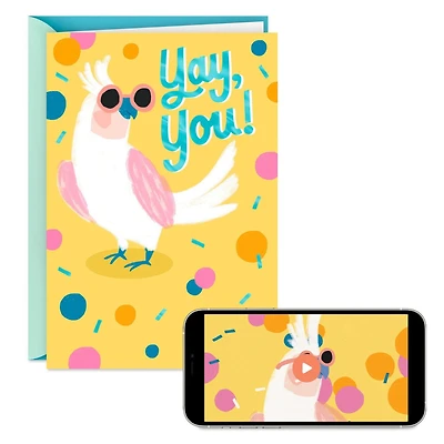 Carte de félicitations avec vidéo à personnaliser « Yay, You! » – Hallmark (Enregistrez votre propre message vidéo)