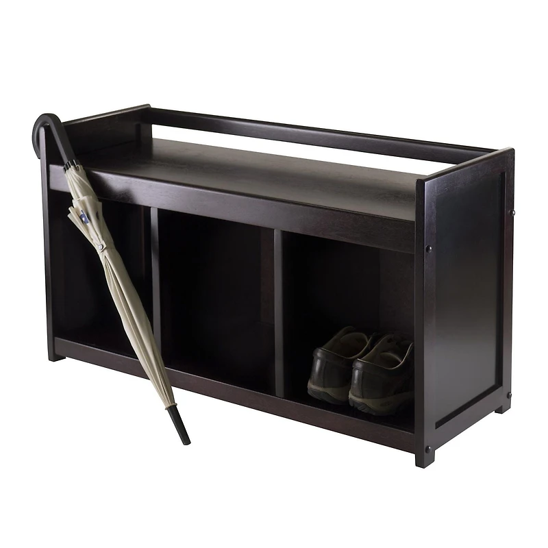 Banc de rangement Addison de Winsome Trading Inc. 4 pièces avec 3 sections