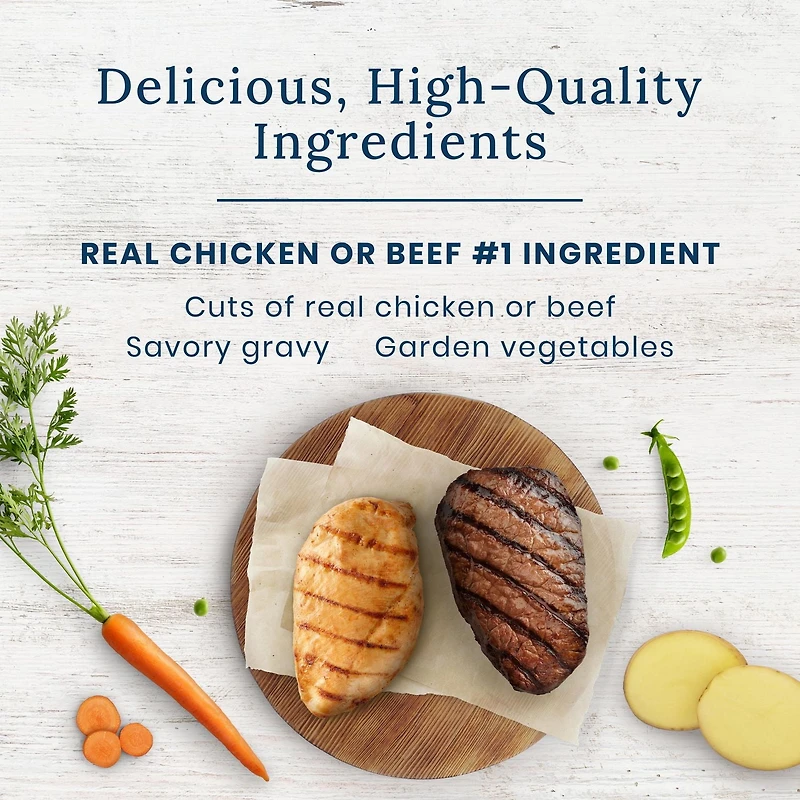 Blue Buffalo Tempting Toppers Assortiment de Nourriture Humide Naturelle pour Chiens, Poulet et Bœuf BLUE Tempting Toppers Bf/Plet, 12ct Variety Pack