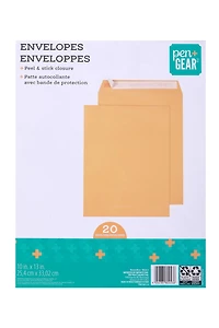 Pen + Gear 10"x13" Brown Envelopes 20 Count Per Pack