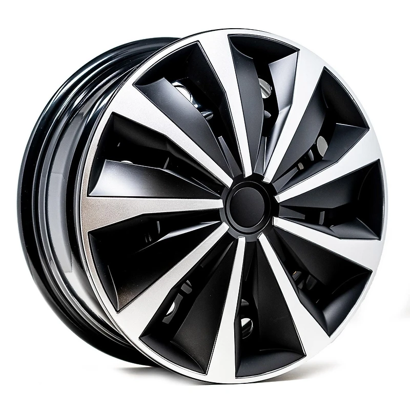 16" Action Wheel Covers, Silver & Black, set of 4