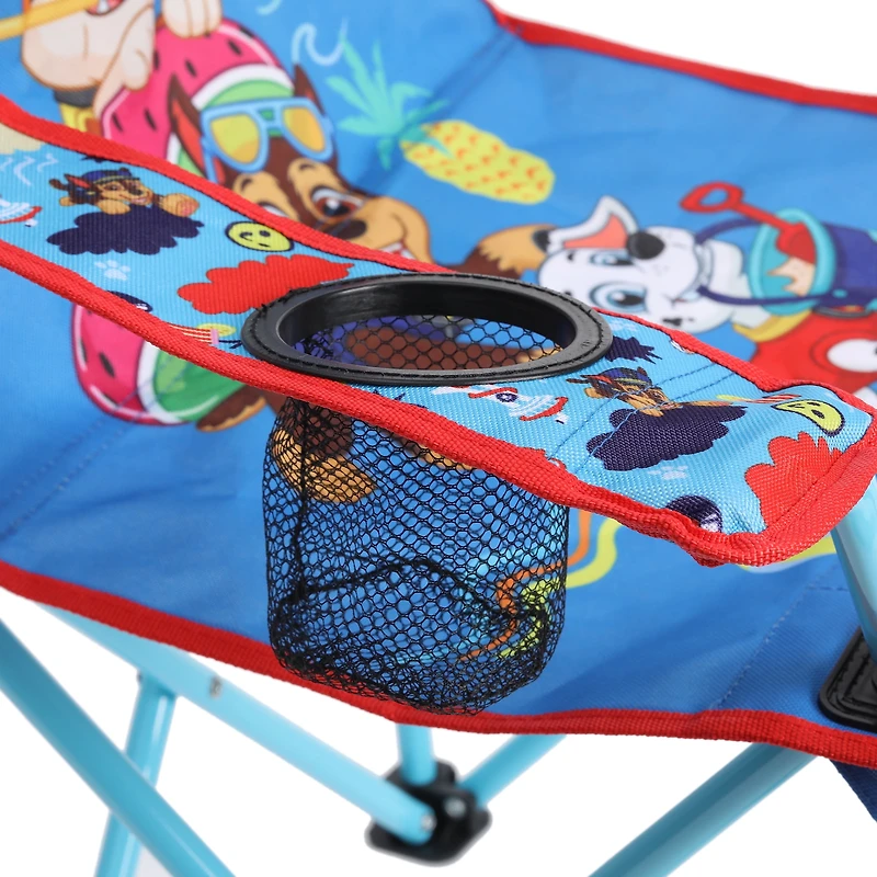 Danawares Paw Patrol Polyester Youth Camp Chair with Cup Holder, Paw Patrol Youth Camp Chair