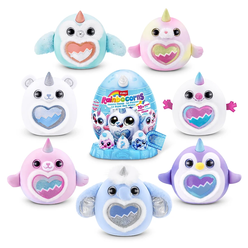 Rainbocorns Eggzania Frozencorn Mania de ZURU, Peluche de collection pour filles 3 ans et plus