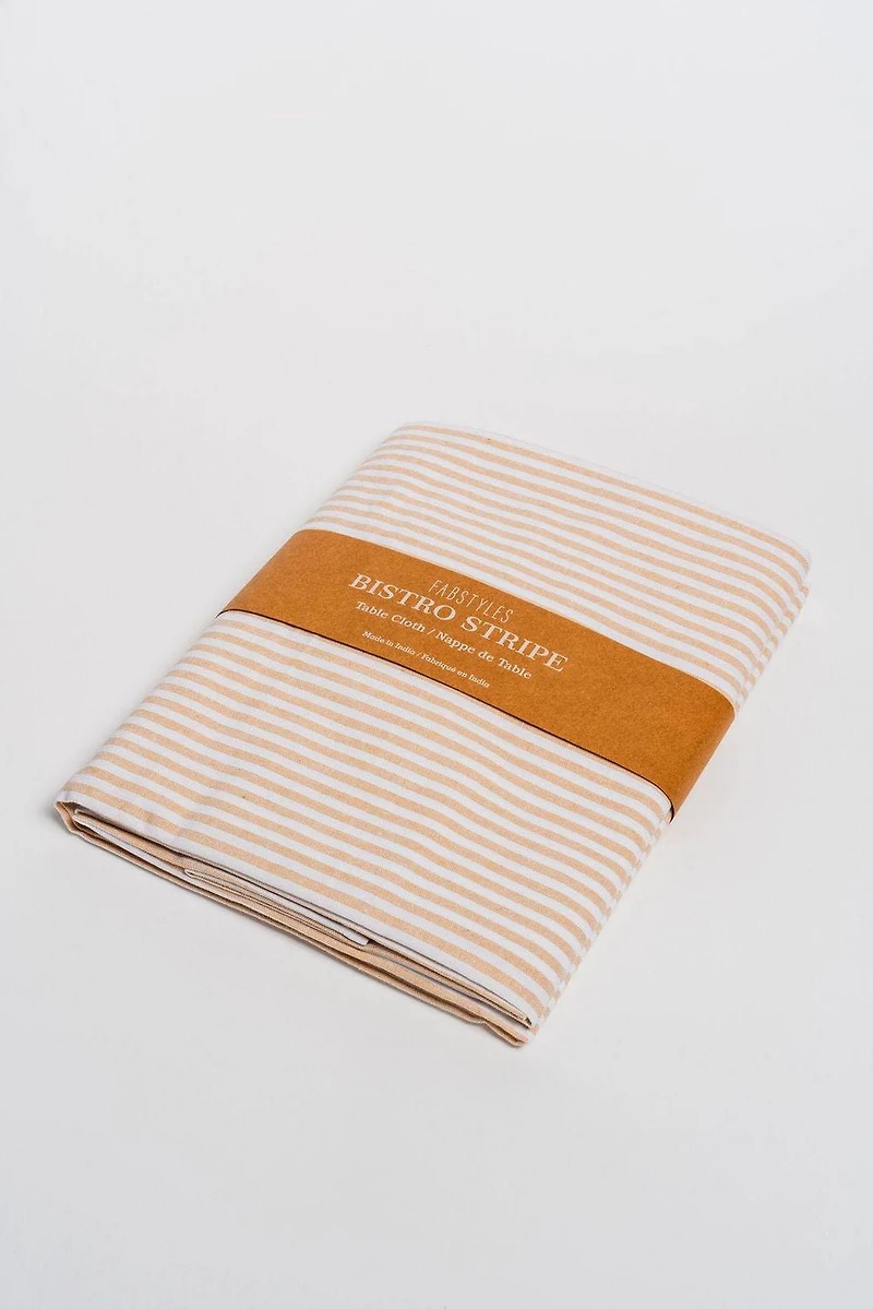 Fabstyles 100% Cotton Bistro Stripe Table Cloth