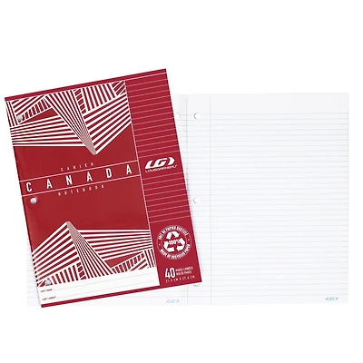 Louis  Garneau cahier Canada ligné rouge