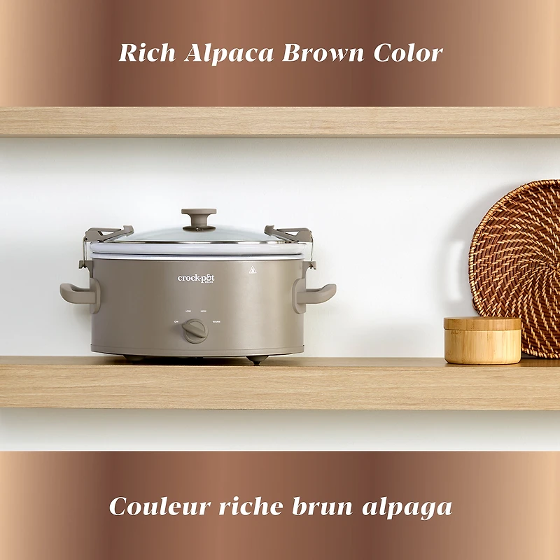 Mijoteuse manuelle série Design Crock-Pot de 6 L (6 pintes), brun alpaga