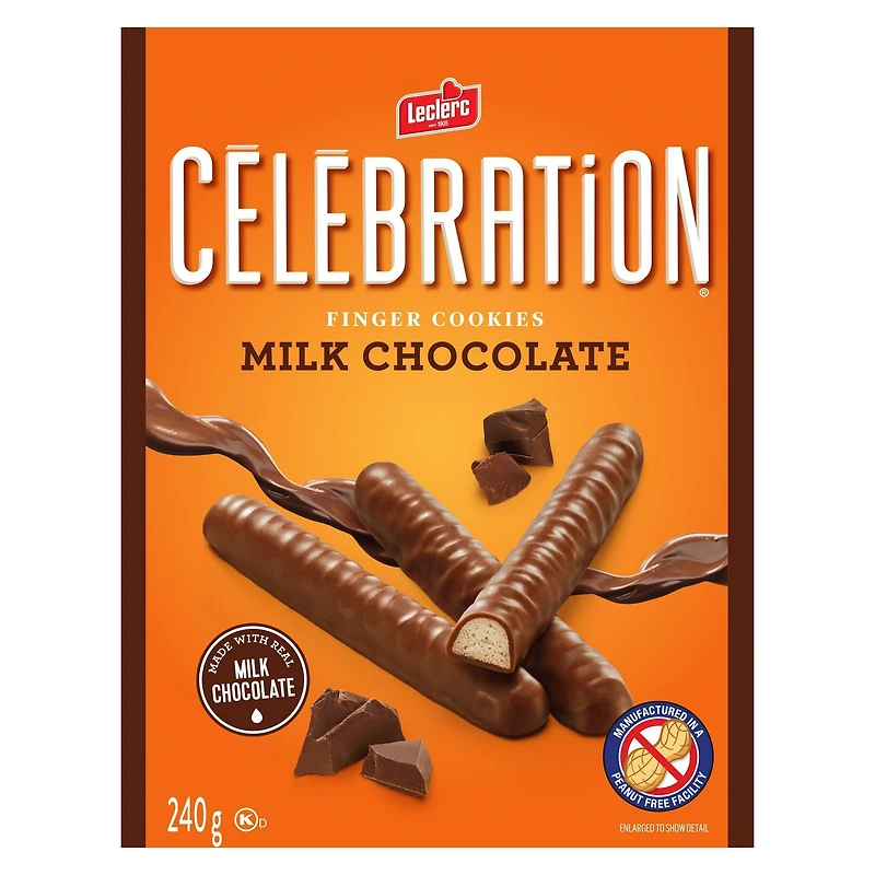 Celebration Batonnets Enrobes de Chocolat Lait 240g / Biscuits en Boite