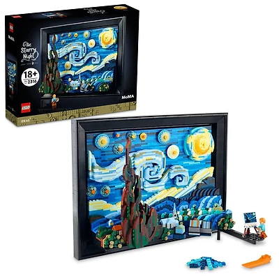 LEGO Ideas Vincent Van Gogh The Starry Night - 3D Puzzle Building Set for Adults, Ages 18+ - Beautifully Detailed Home Wall Art Decor - Unique Gift Idea for Art Fans - 21333