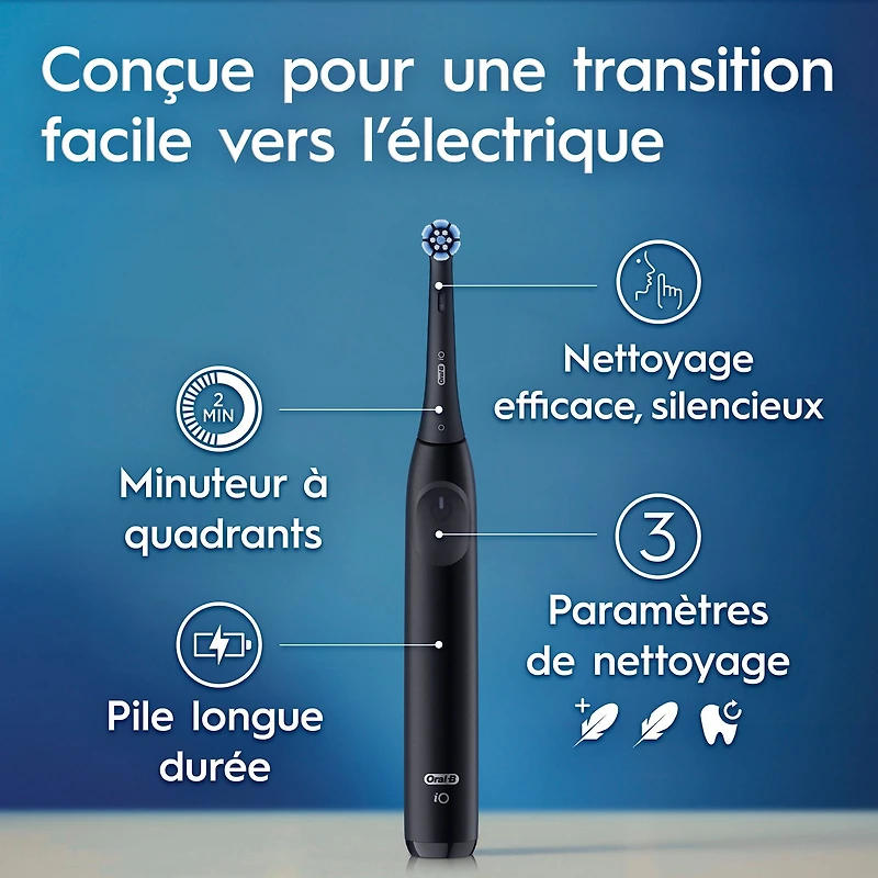 Oral-B iO Series 2 Rechargeable Electric Powered Toothbrush, with 1 Gentle Care Brush Head - Automatic Pressure Sensor to Protect Gums - 3 Modes - 2 Min Timer