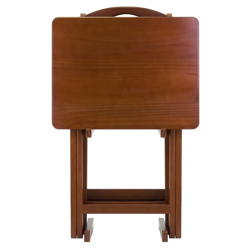 Winsome Alex 5-PC Snack Table Set in Walnut finish