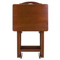 Winsome Alex 5-PC Snack Table Set in Walnut finish