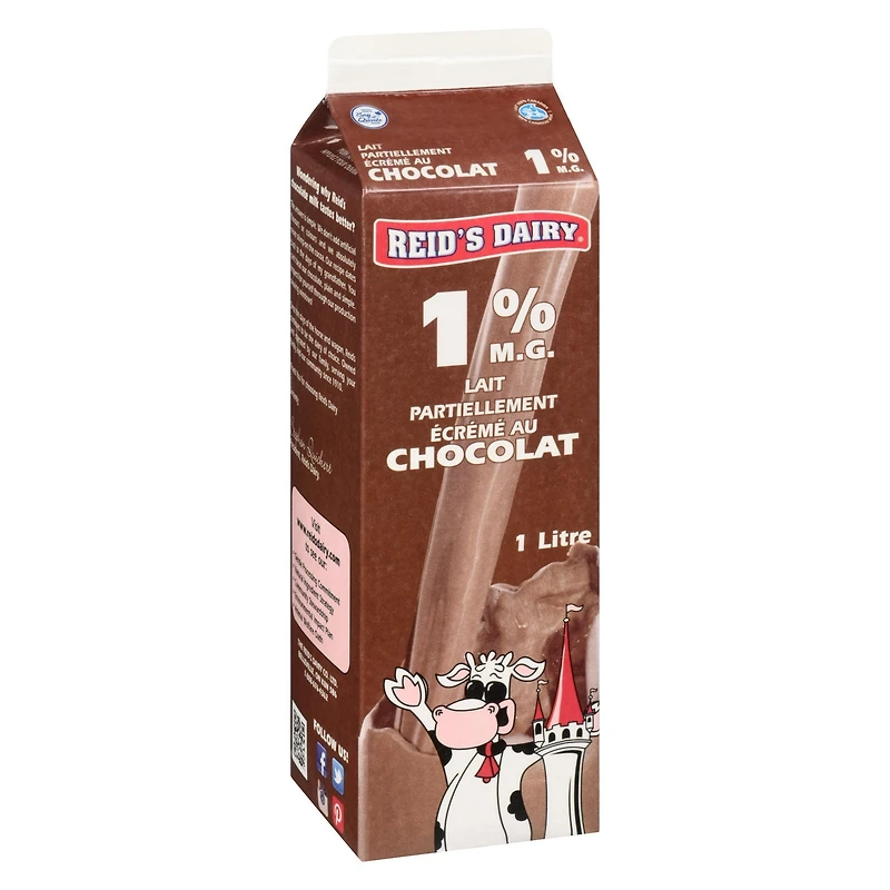 Reid's Dairy Partly Skimmed Chocolate Milk 1% M.F., 1 L