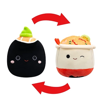 Squishmallows FlipAMallows Peluche Originale de 5 pouces - Shozo le sushi nori et Daley les nouilles à emporter - Petite Peluche Ultra Douce Officielle Jazwares