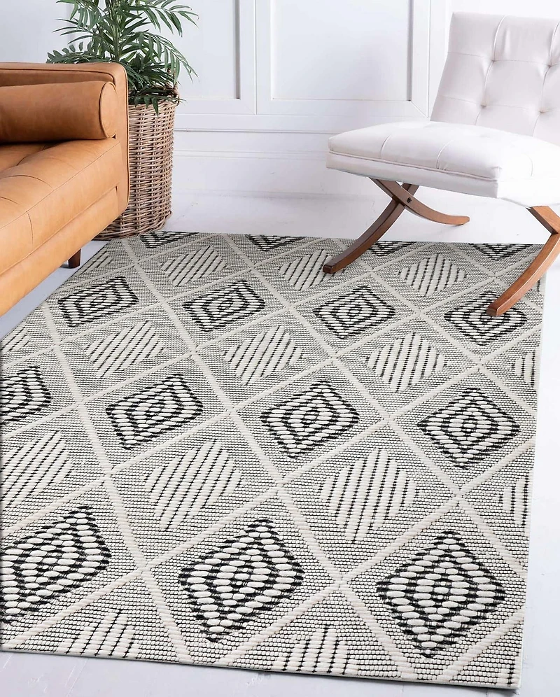 Tapis Mirage Marko crème et gris de 5 pi x 7 pi