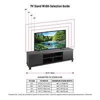 CorLiving Holland Extra Wide Engineered Wood TV Stand in Ravenwood Black for Most TVs up to 85"