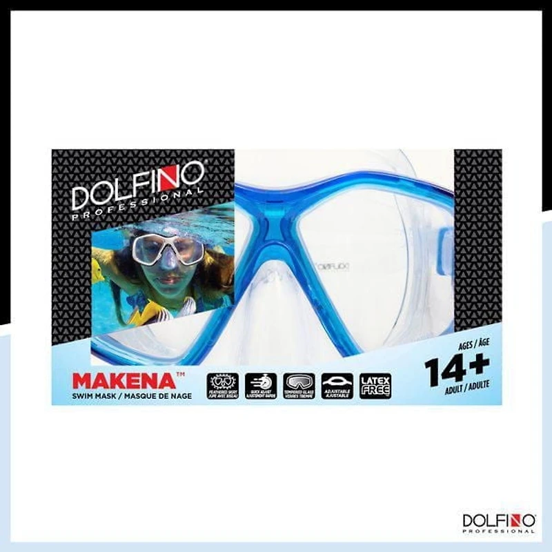 Masque de plongée Dolfino Pro Makena pour adulte - Bleu